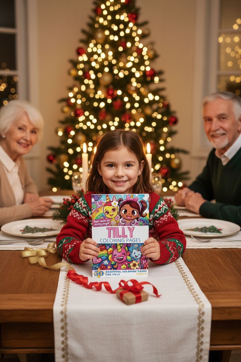 Tilly Christmas coloring pages gift