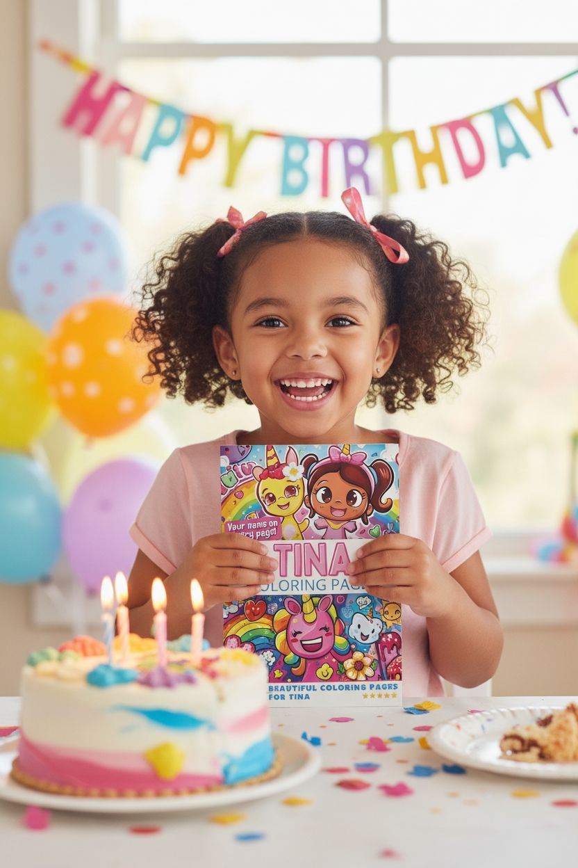 Tina coloring book in use