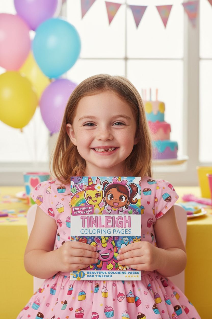 Tinleigh coloring book in use