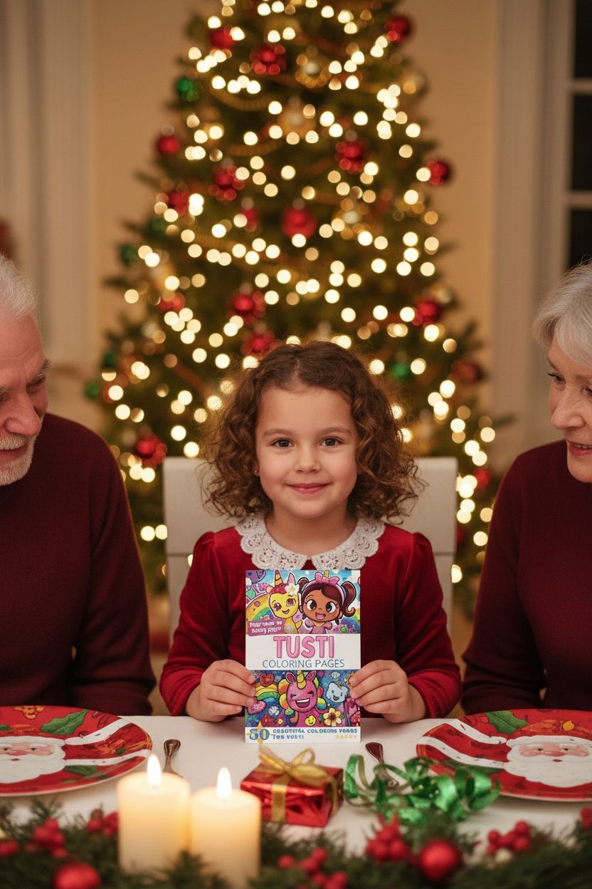 Tusti Christmas coloring pages gift