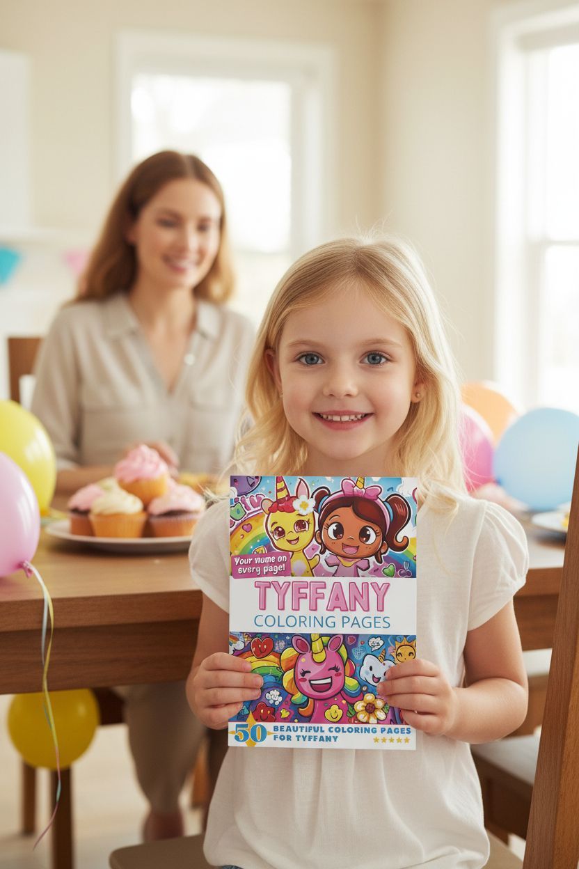 Tyffany coloring book in use