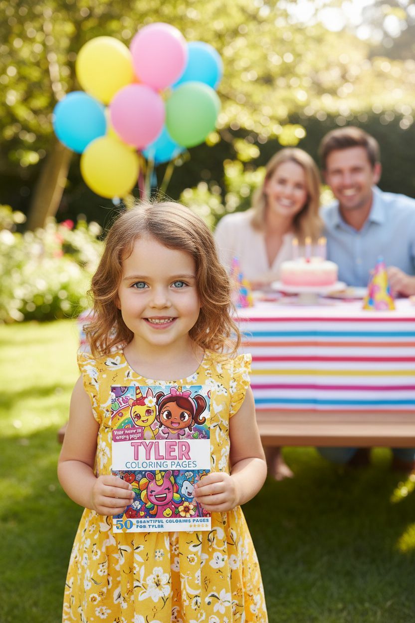 Tyler coloring book in use