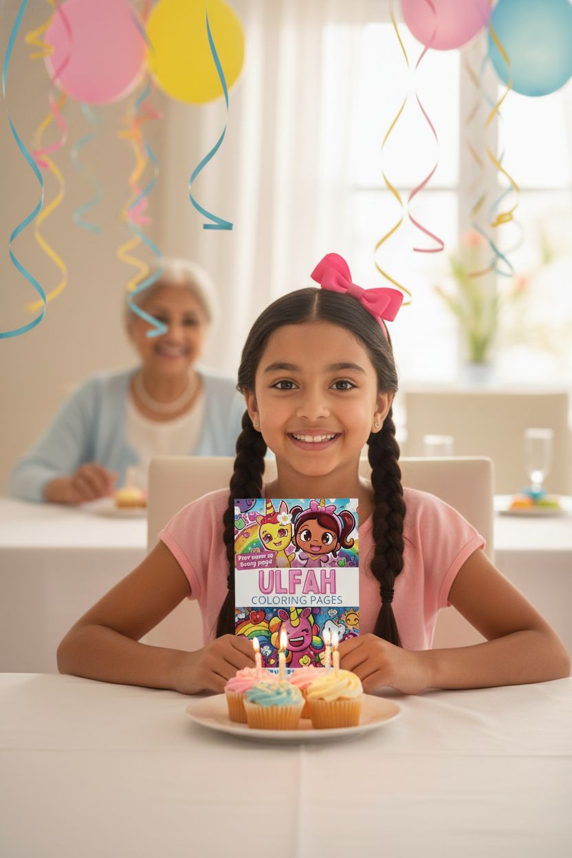 Ulfah coloring book in use