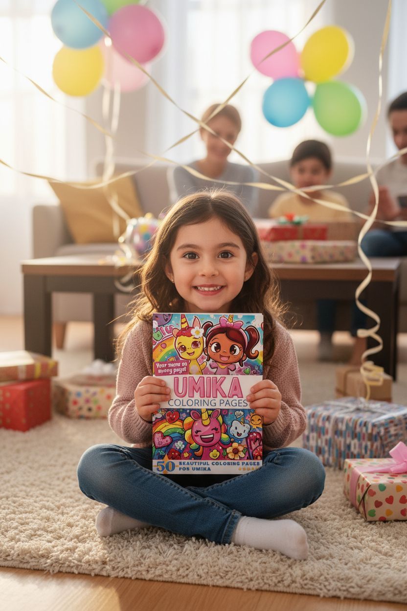 Umika coloring book in use