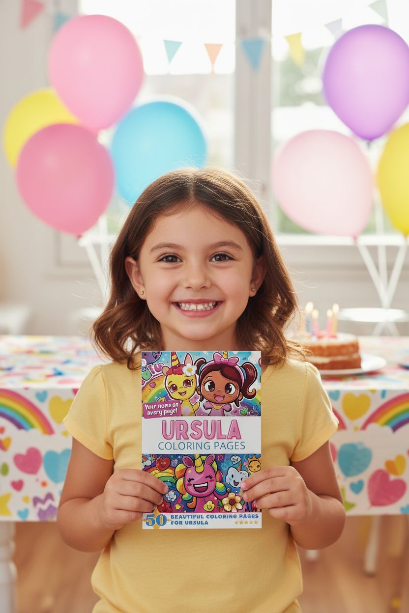 Ursula coloring book in use