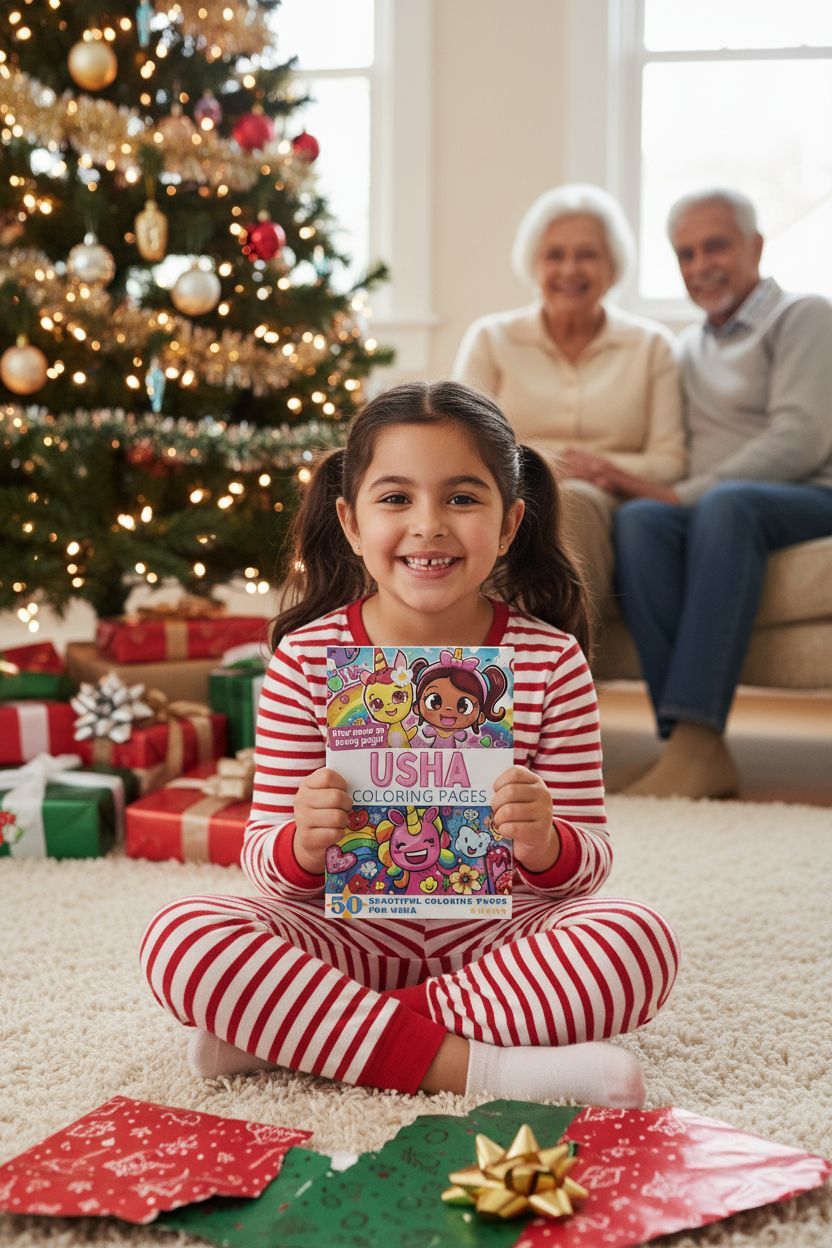 Usha Christmas coloring pages gift