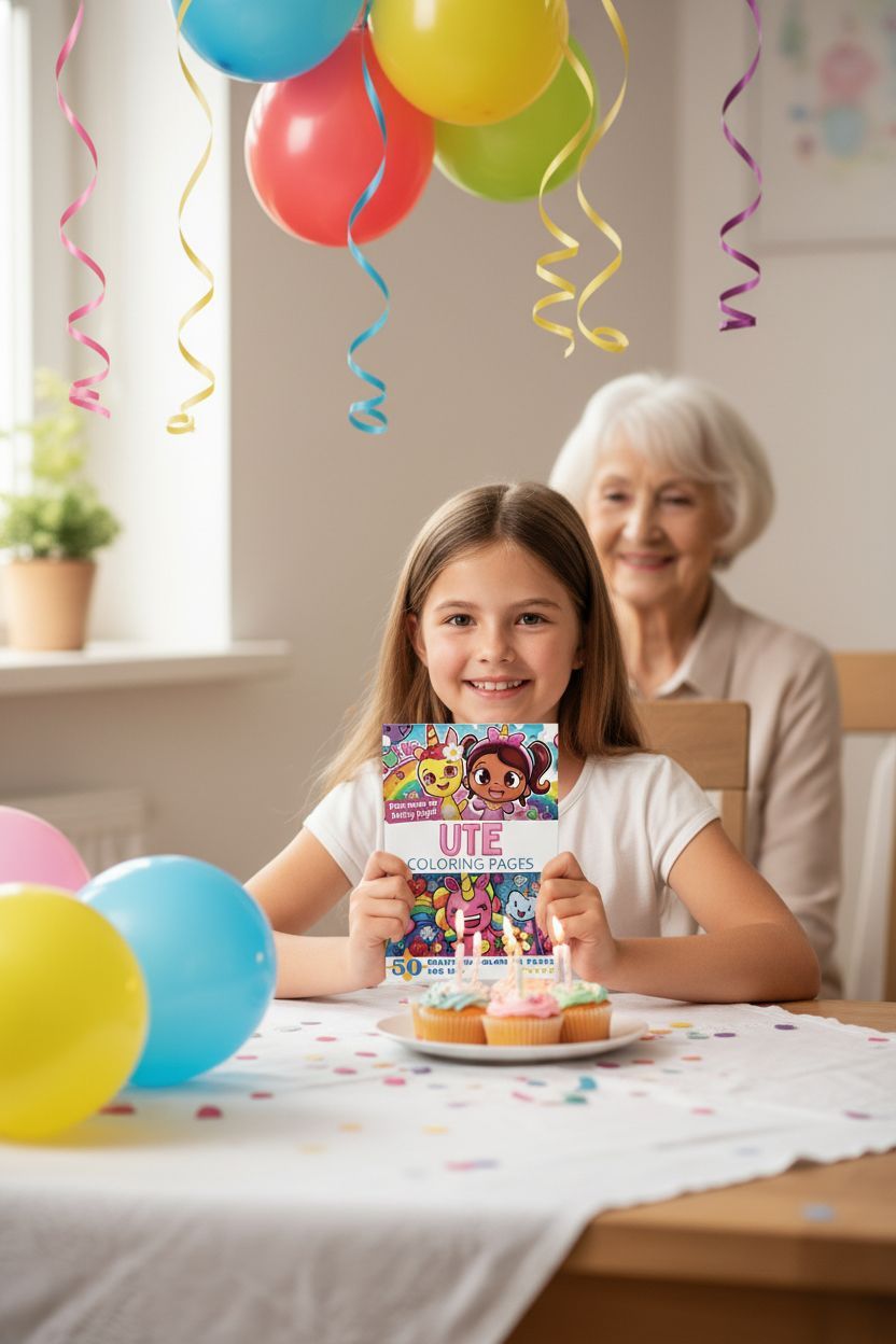 Ute coloring book in use