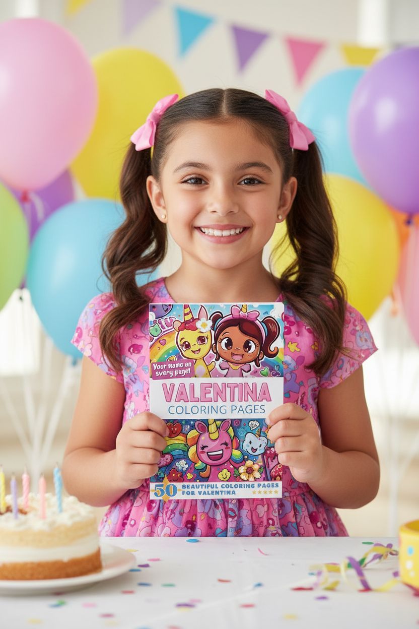 Valentina coloring book in use