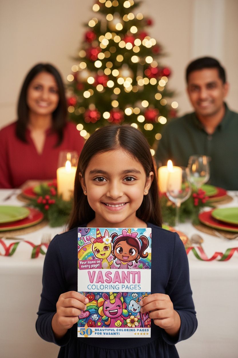 Vasanti Christmas coloring pages gift