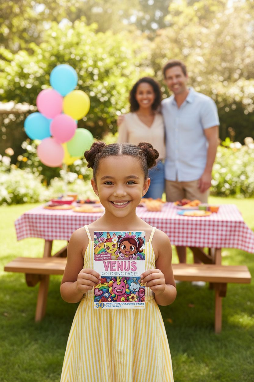 Venus coloring book in use
