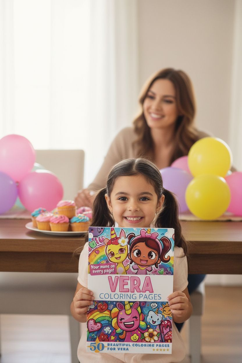 Vera coloring book in use