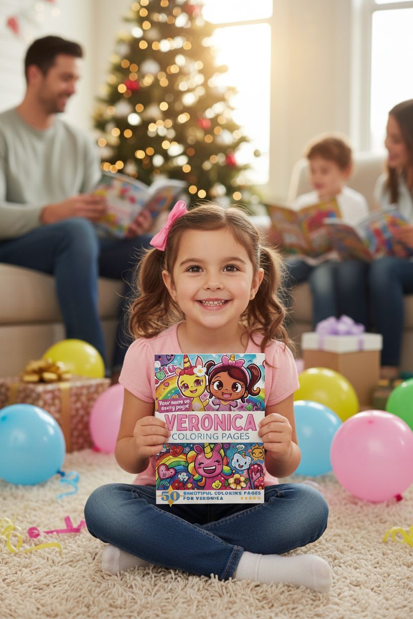 Veronica coloring book in use