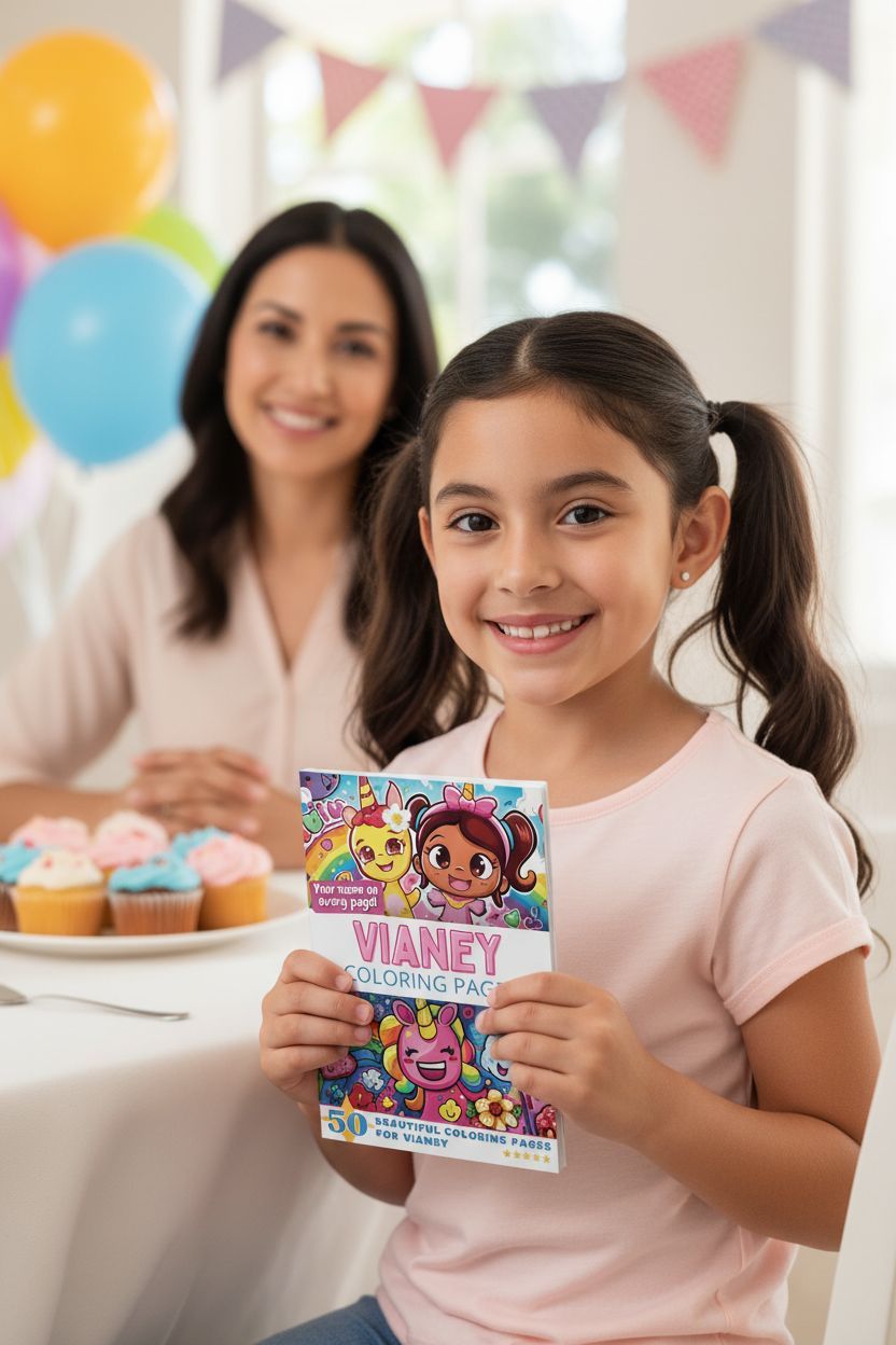 Vianey coloring book in use