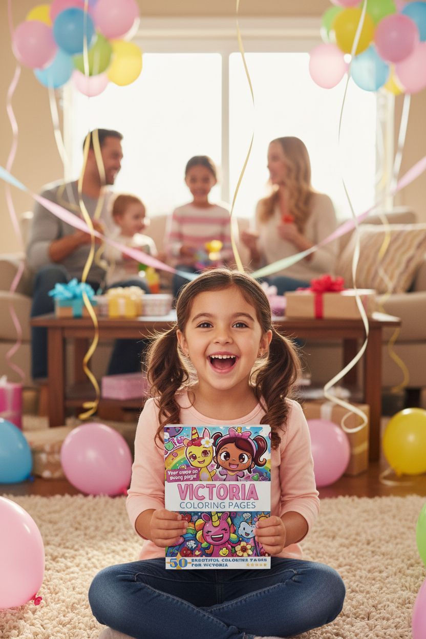 Victoria coloring book in use