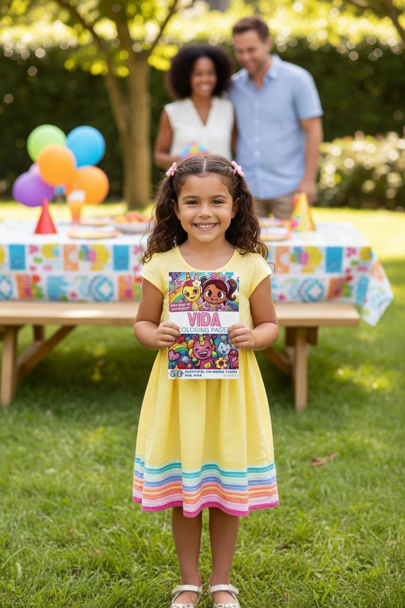 Vida coloring book in use