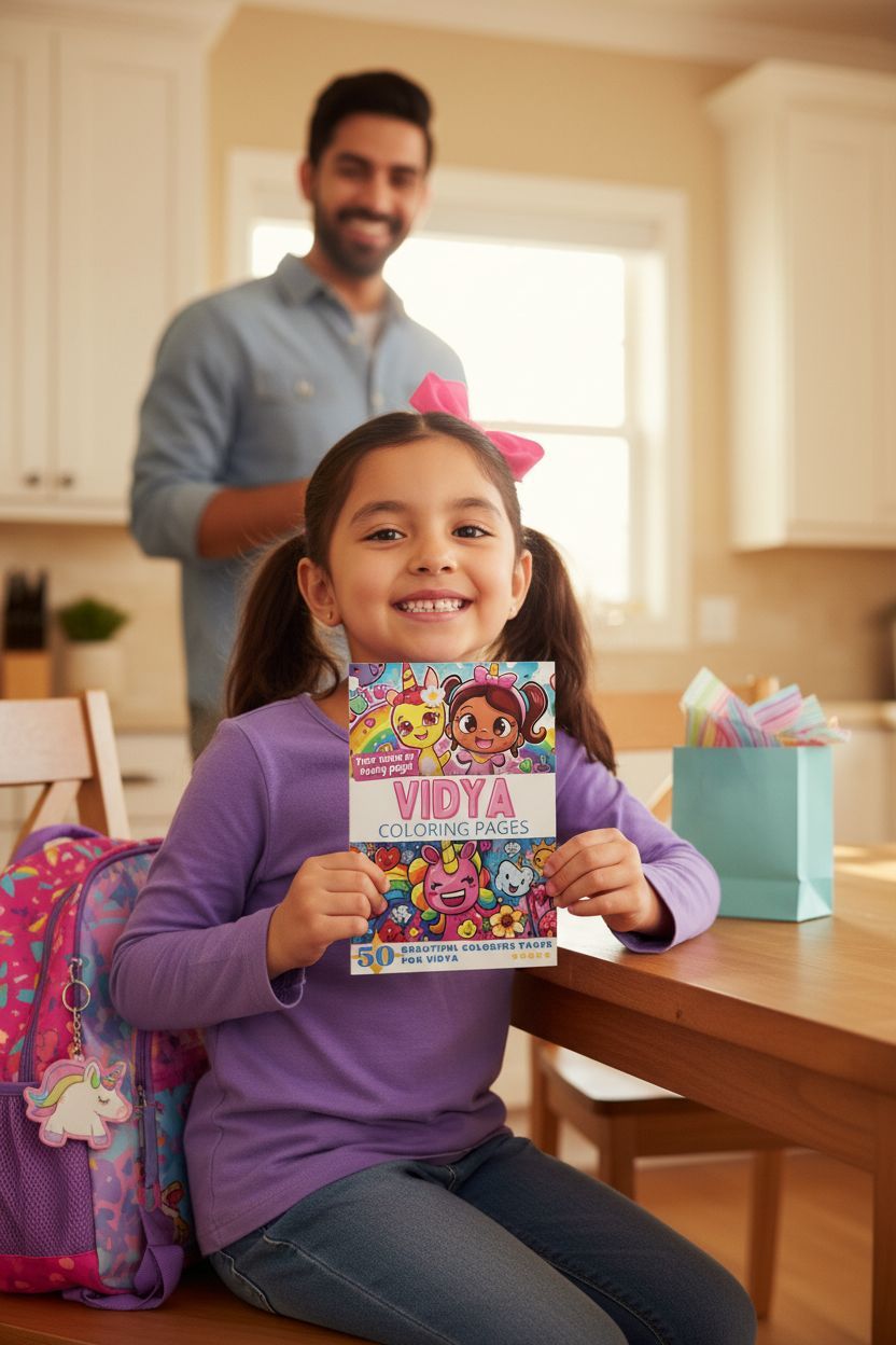 Vidya coloring book in use