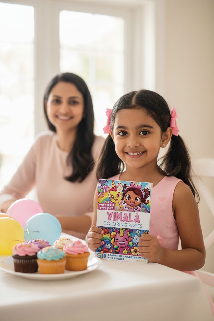 Vimala coloring book in use
