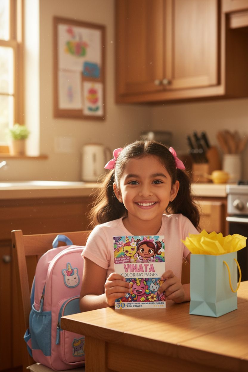 Vinata coloring book in use