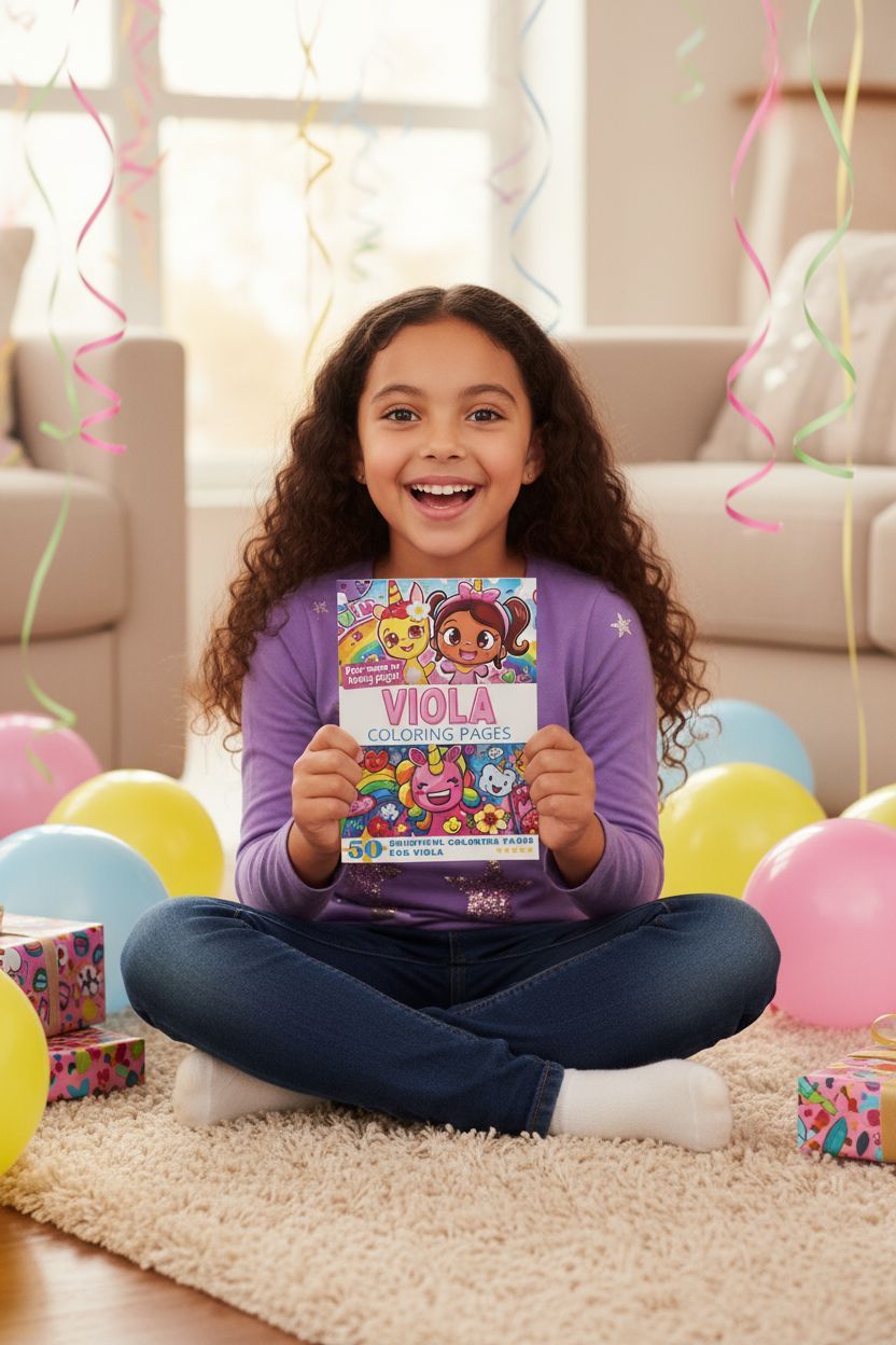 Viola coloring book in use