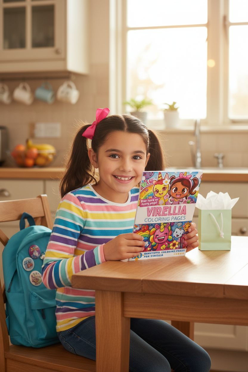 Virellia coloring book in use