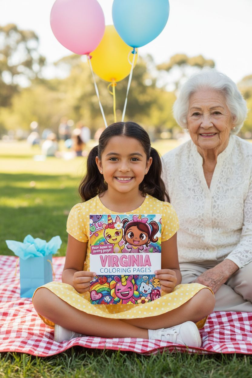 Virginia coloring book in use
