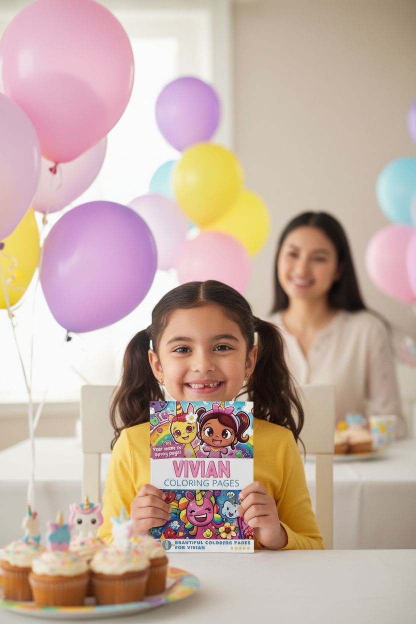 Vivian coloring book in use