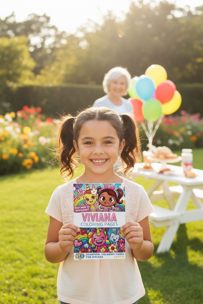 Viviana coloring book in use