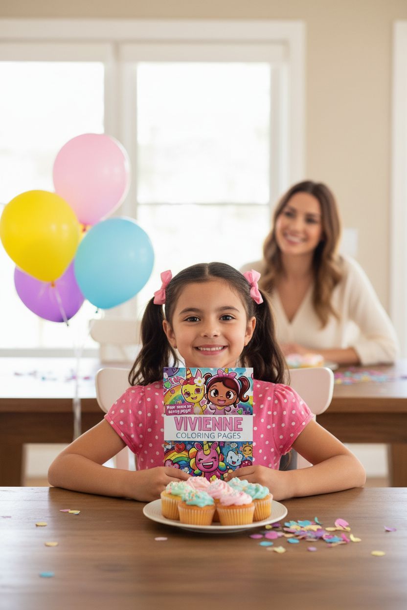 Vivienne coloring book in use