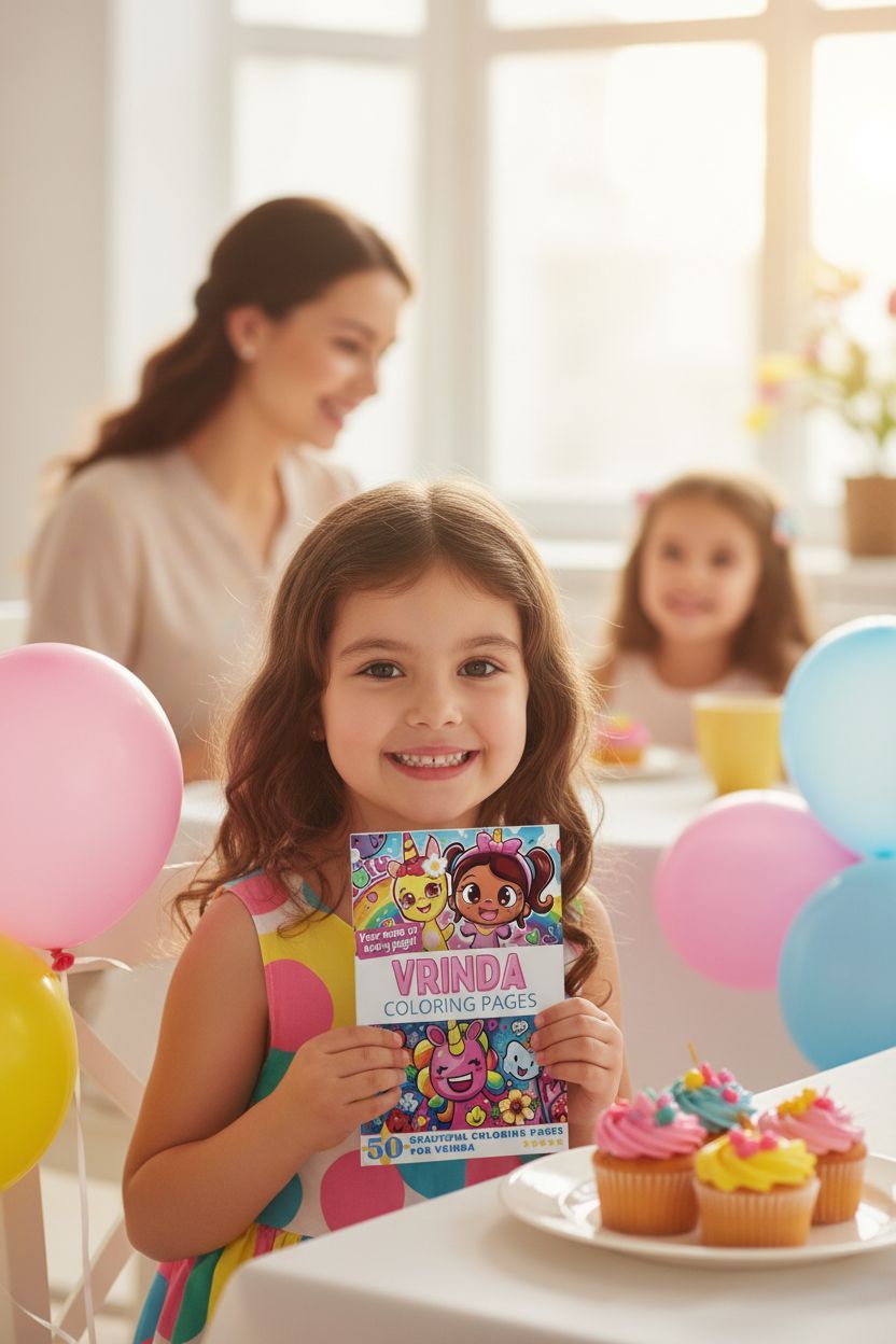 Vrinda coloring book in use