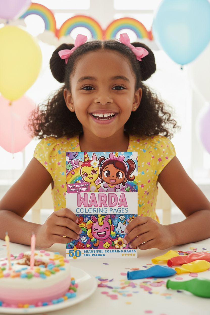 Warda coloring book in use