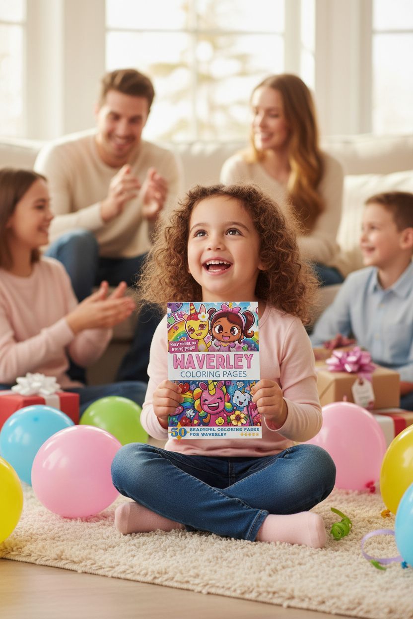 Waverley coloring book in use