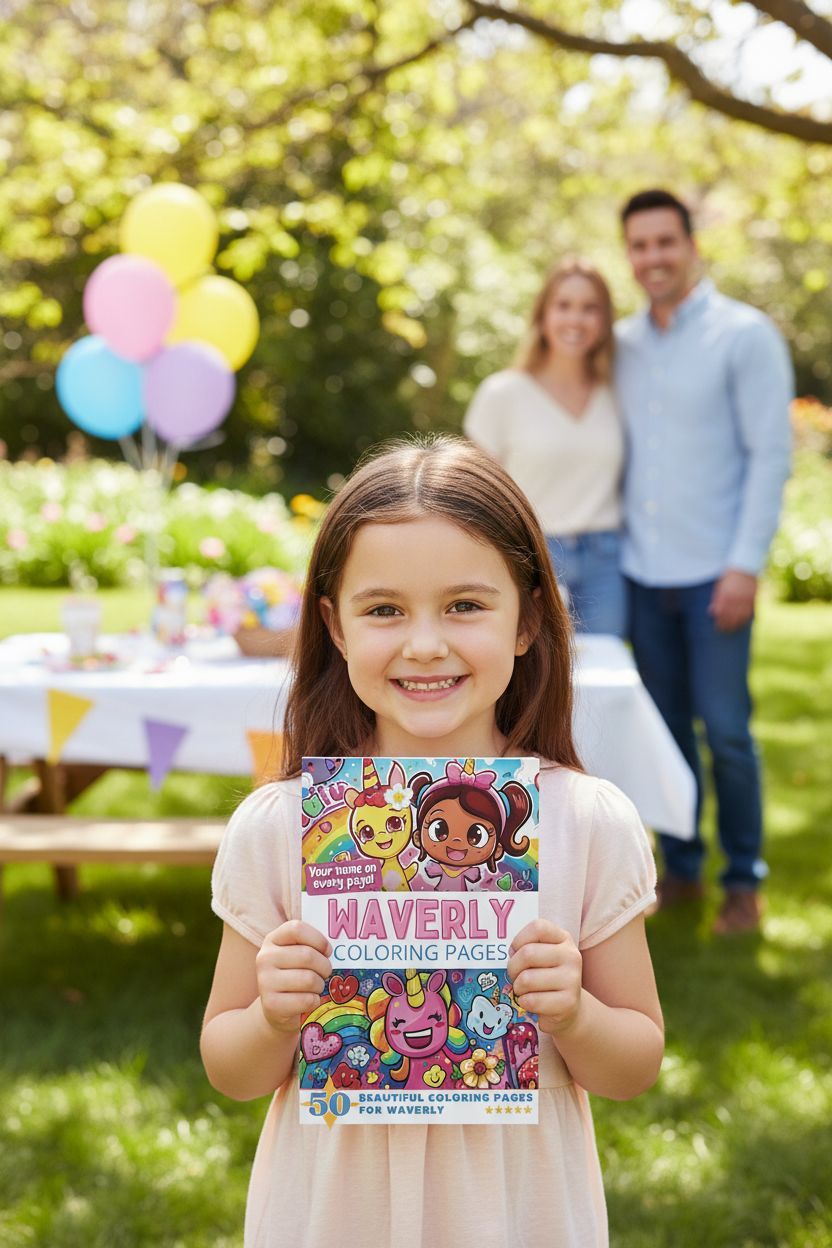 Waverly coloring book in use