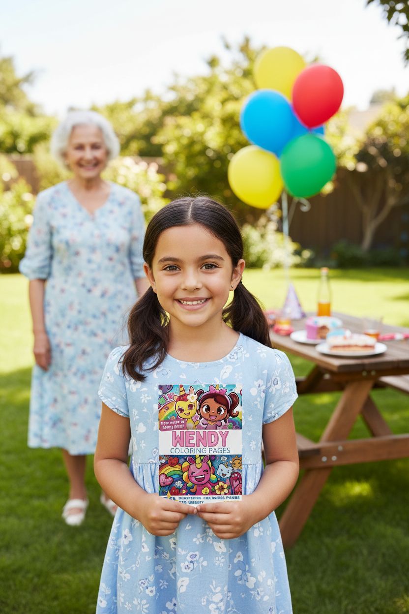 Wendy coloring book in use