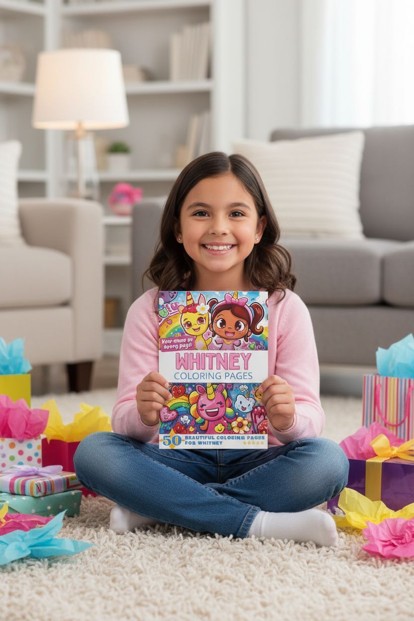 Whitney coloring book in use