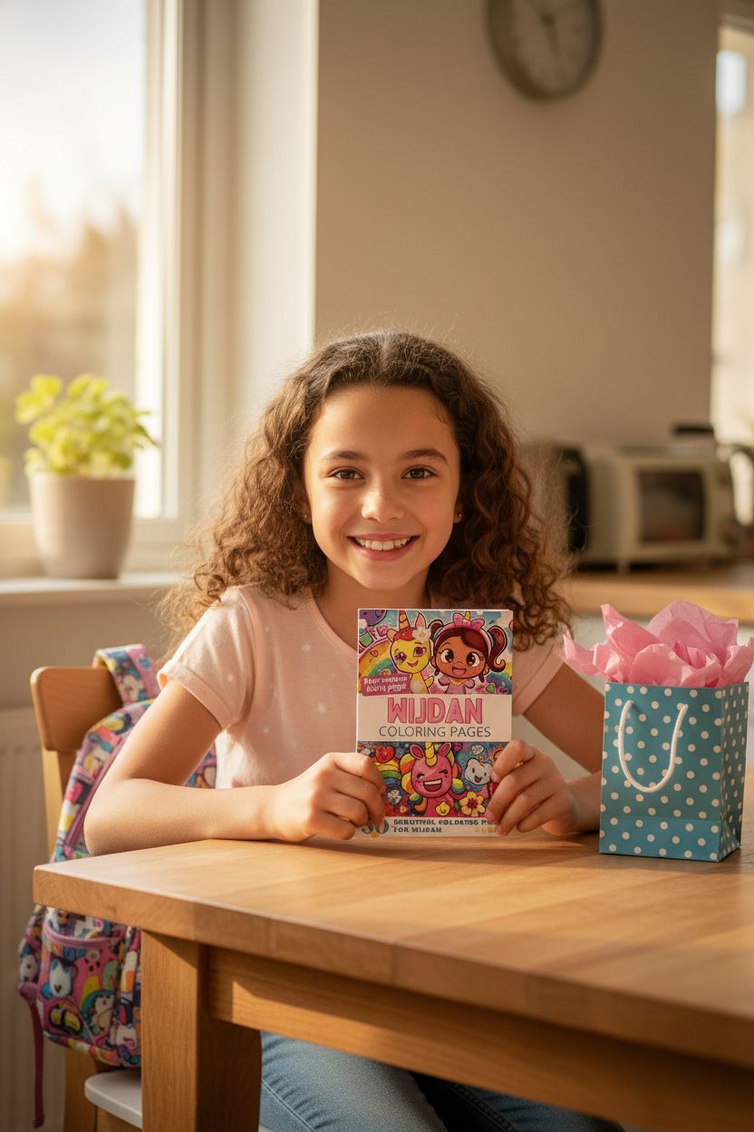 Wijdan coloring book in use