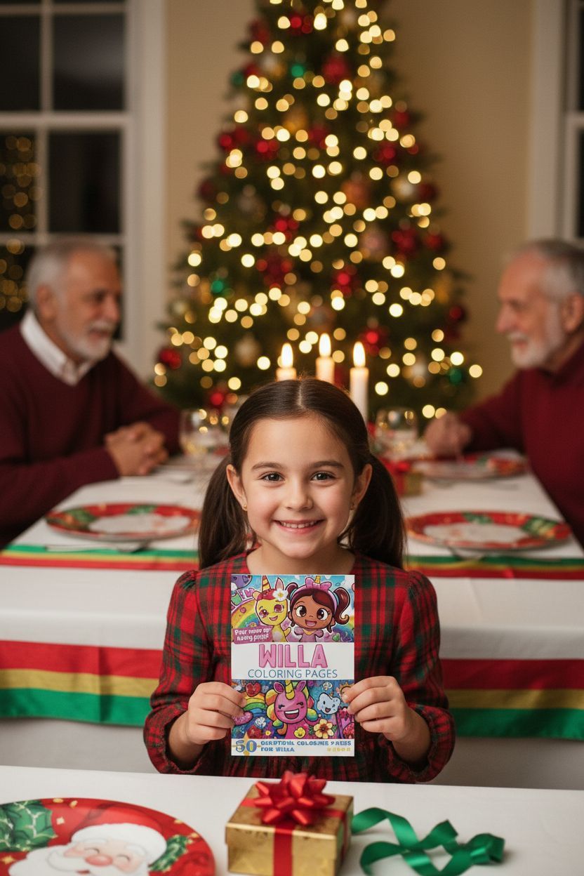 Willa Christmas coloring pages gift