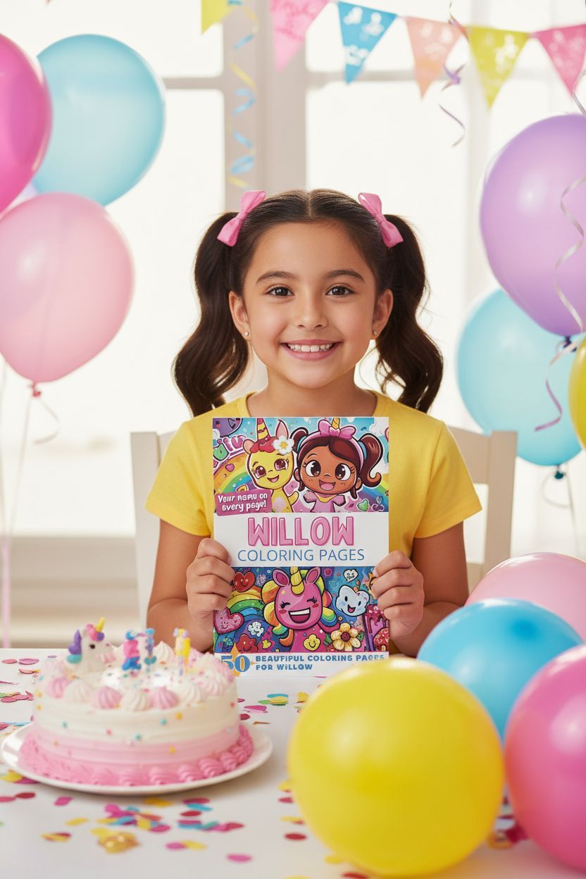 Willow coloring book in use