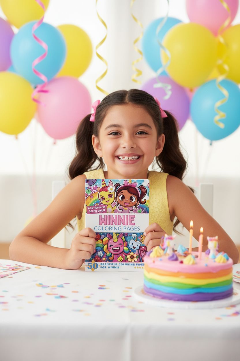 Winnie coloring book in use