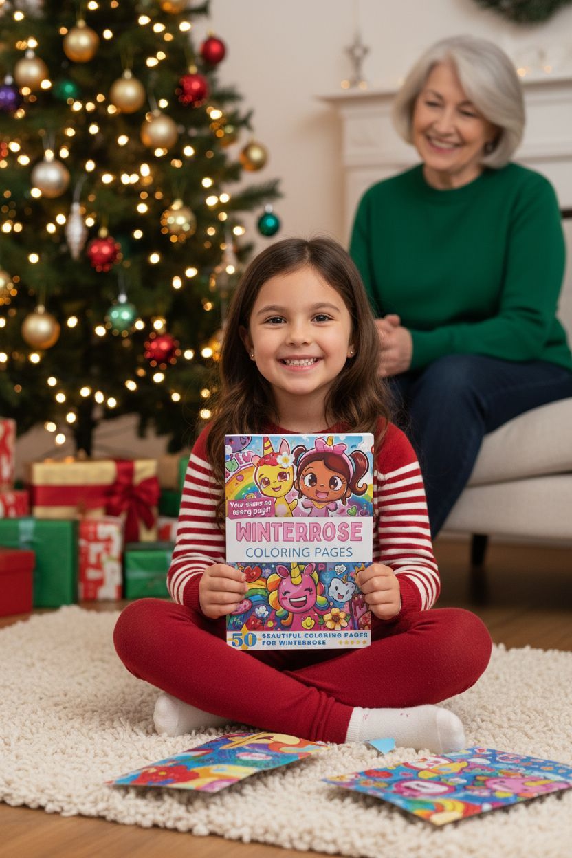 Winterrose Christmas coloring pages gift