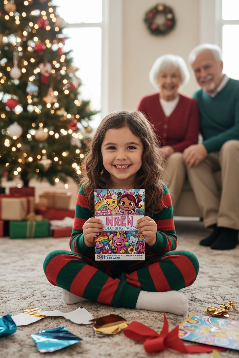 Wren Christmas coloring pages gift