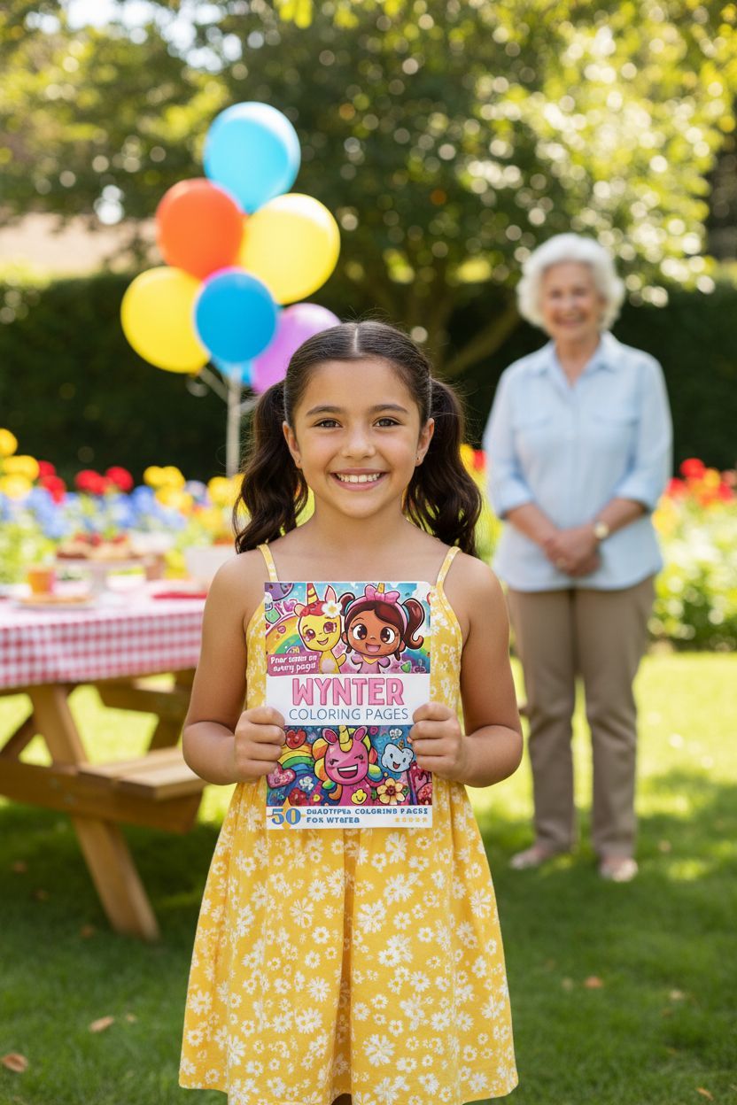 Wynter coloring book in use