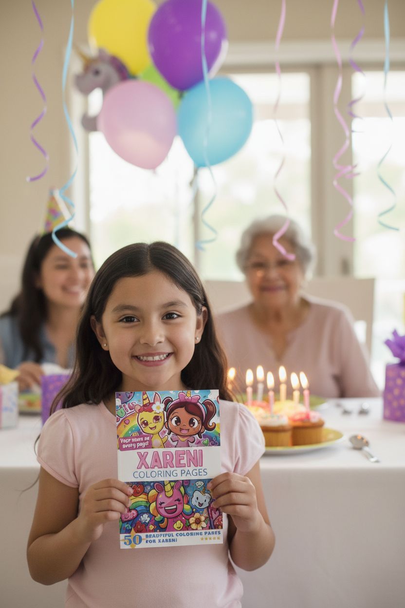 Xareni coloring book in use