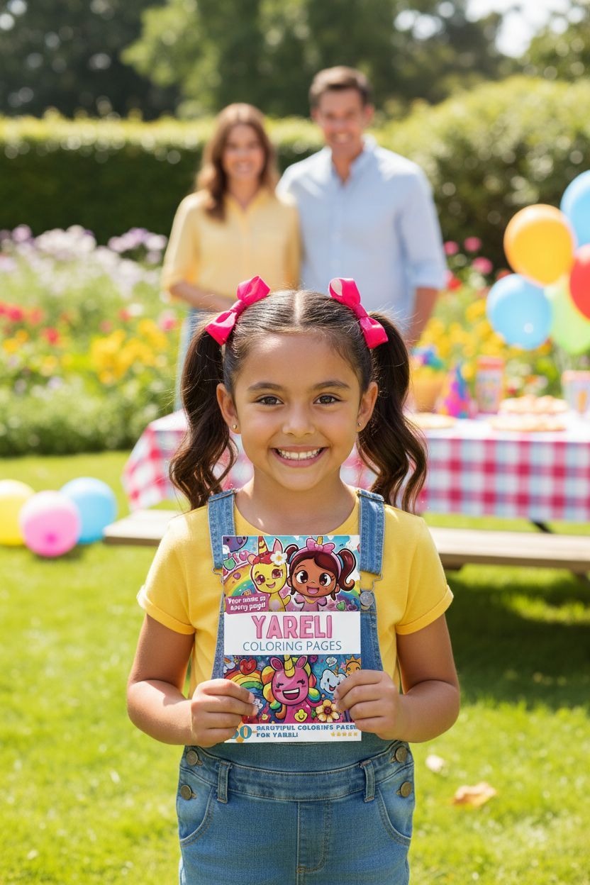 Yareli coloring book in use