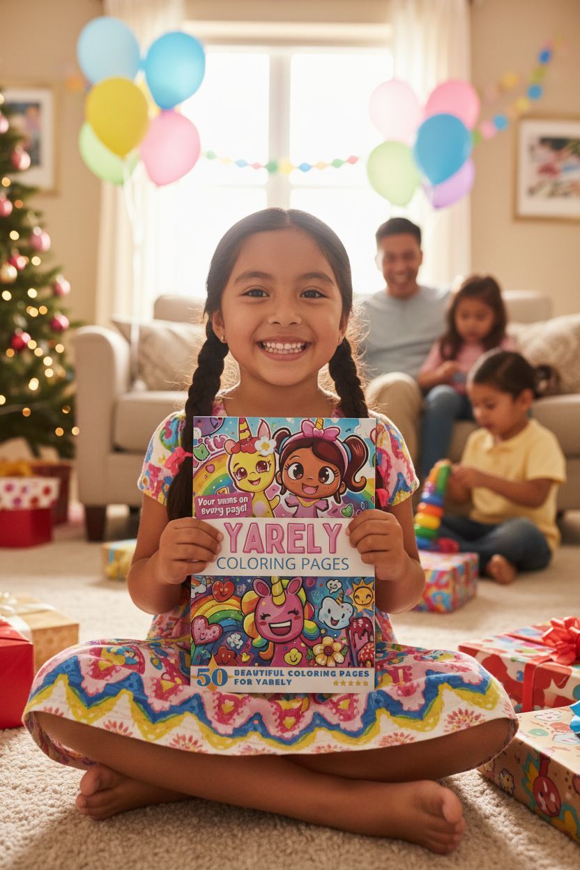 Yarely coloring book in use