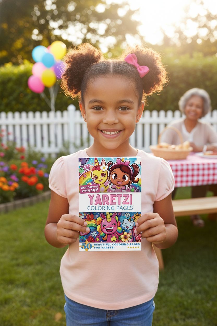 Yaretzi coloring book in use