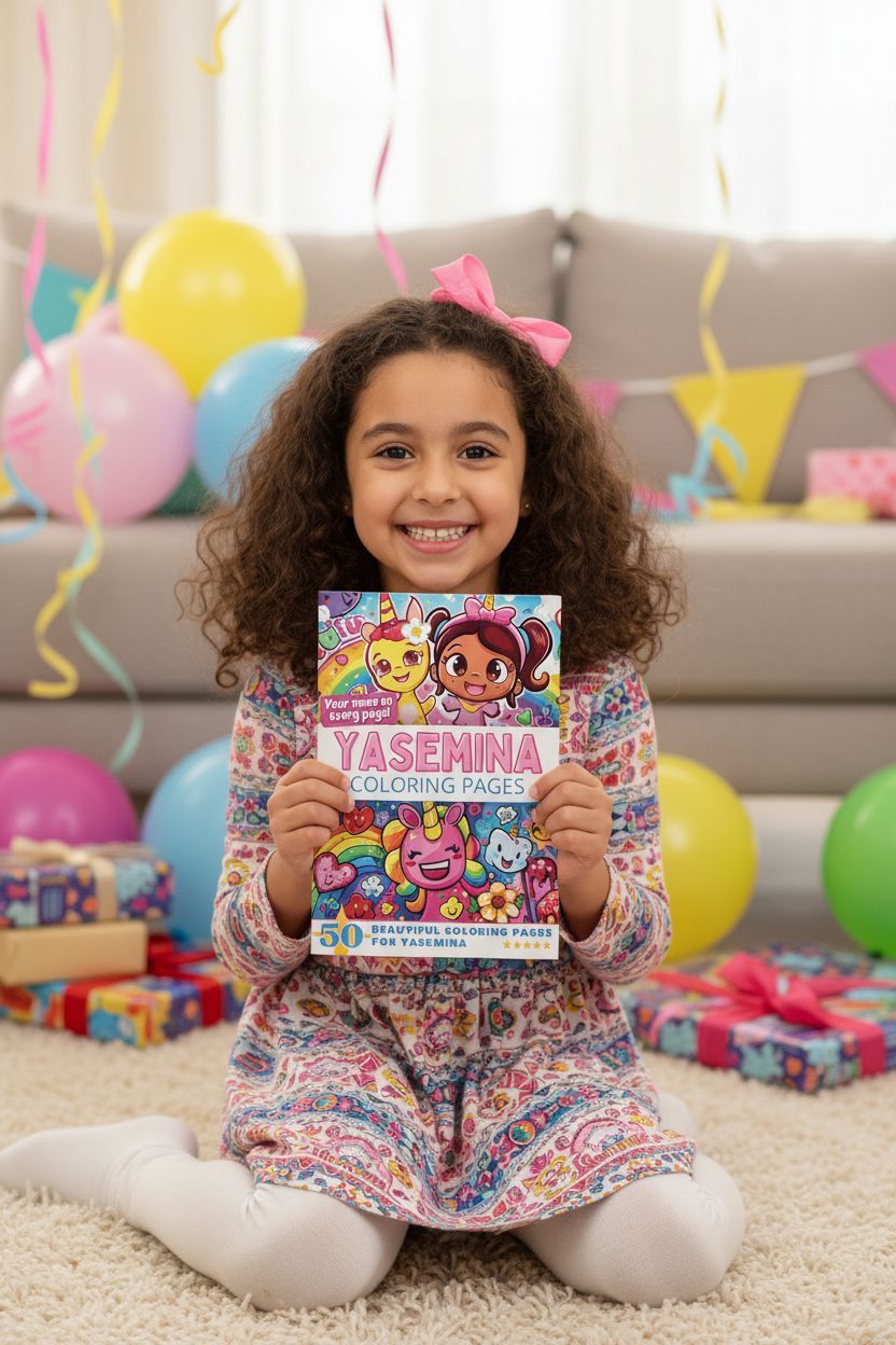 Yasemina coloring book in use