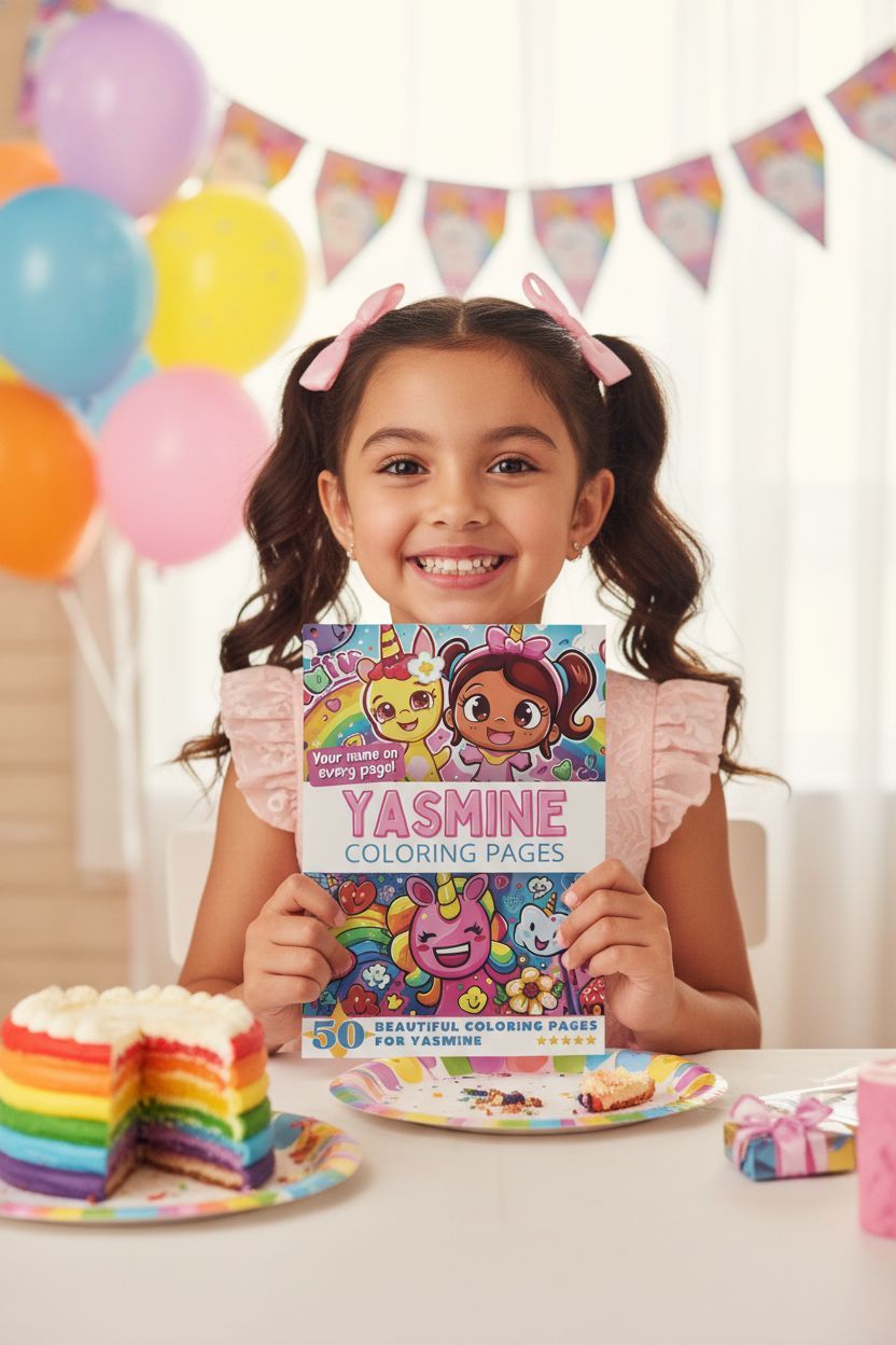 Yasmine coloring book in use