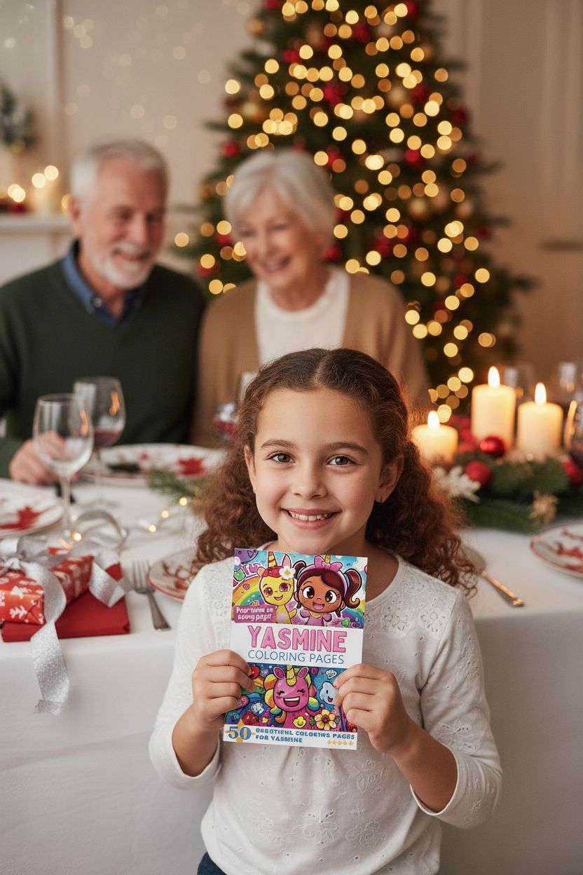 Yasmine Christmas coloring pages gift