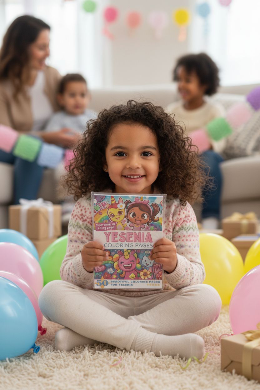 Yesenia coloring book in use