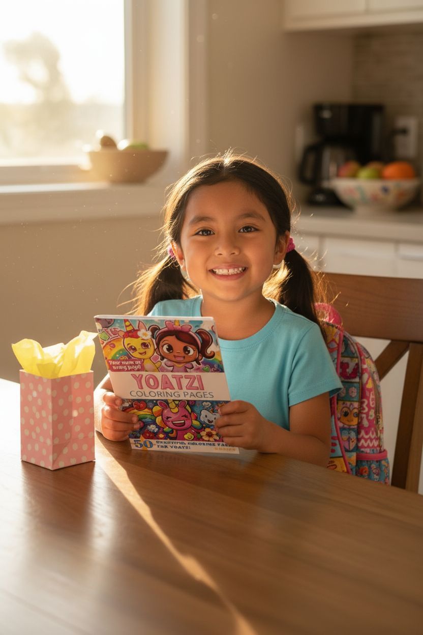 Yoatzi coloring book in use